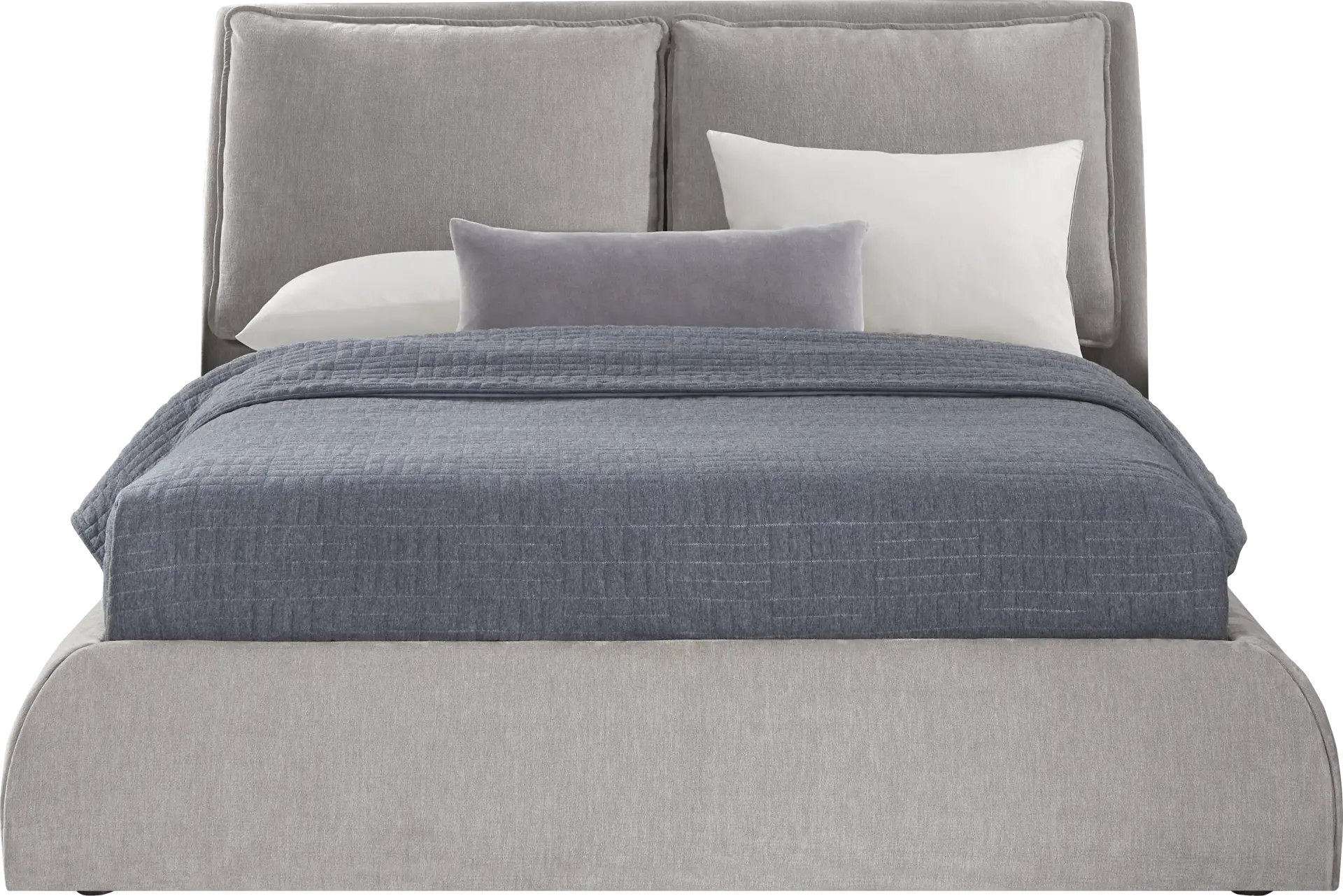 York Mills Gray 3 Pc King Upholstered Bed