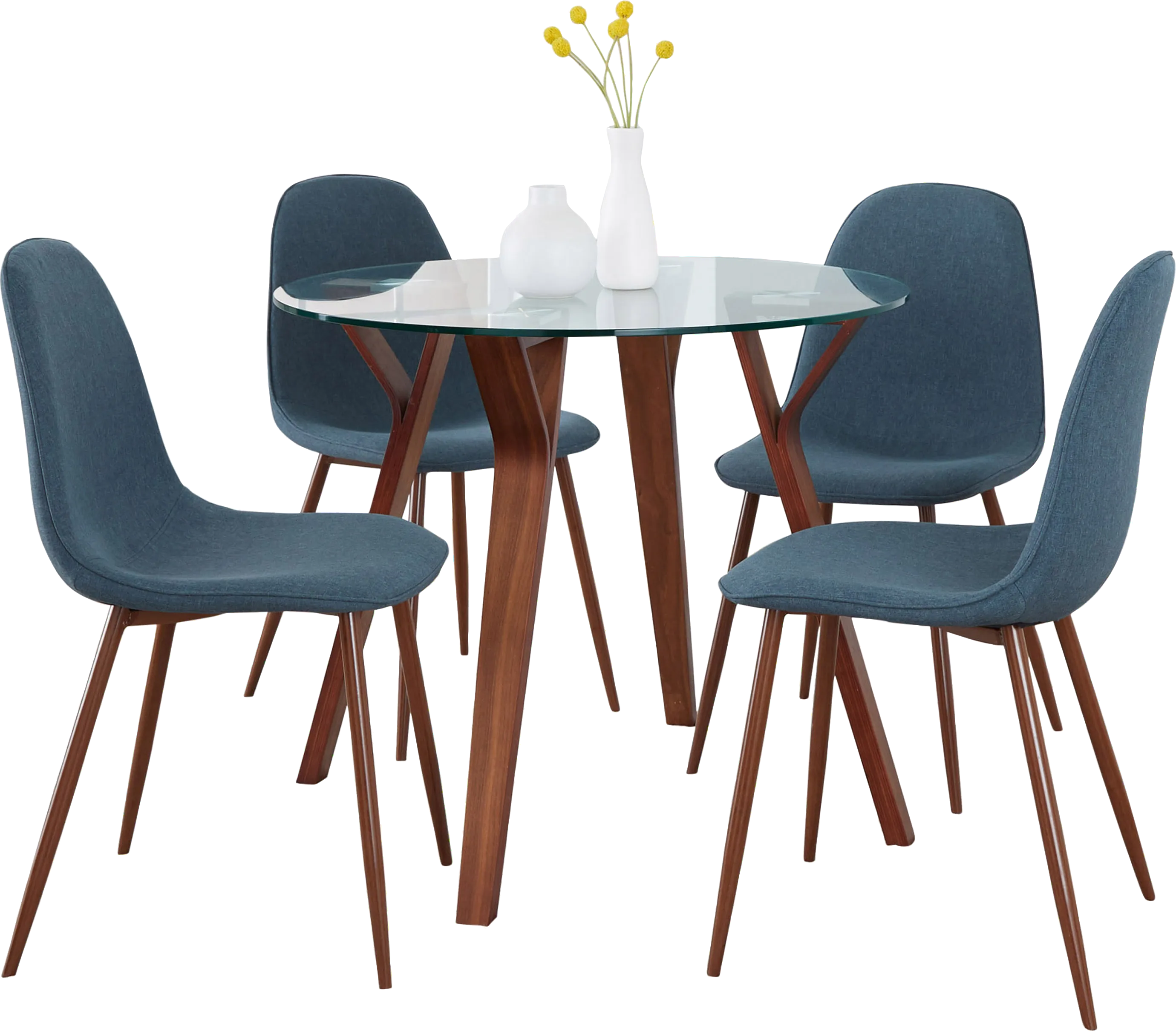 Wrenfrew I Dark Blue 5 Pc Dining Set - Thumbnail - Image 1