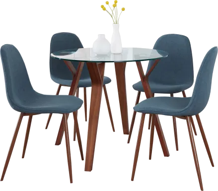 Wrenfrew I Dark Blue 5 Pc Dining Set