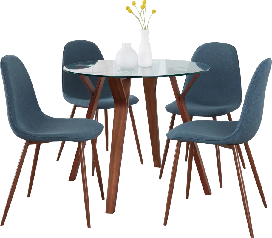 Wrenfrew I Dark Blue 5 Pc Dining Set