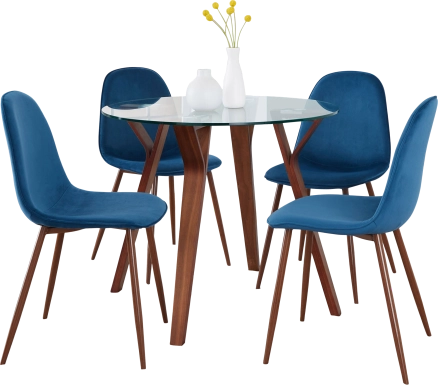 Wrenfrew I Blue 5 Pc Dining Set