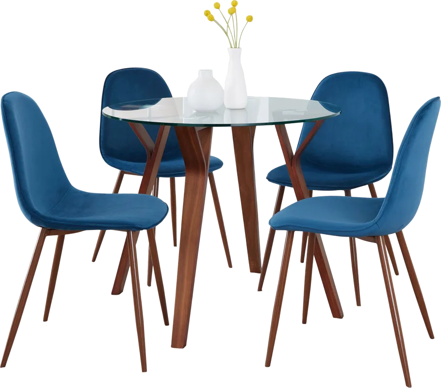 Wrenfrew I Blue 5 Pc Dining Set