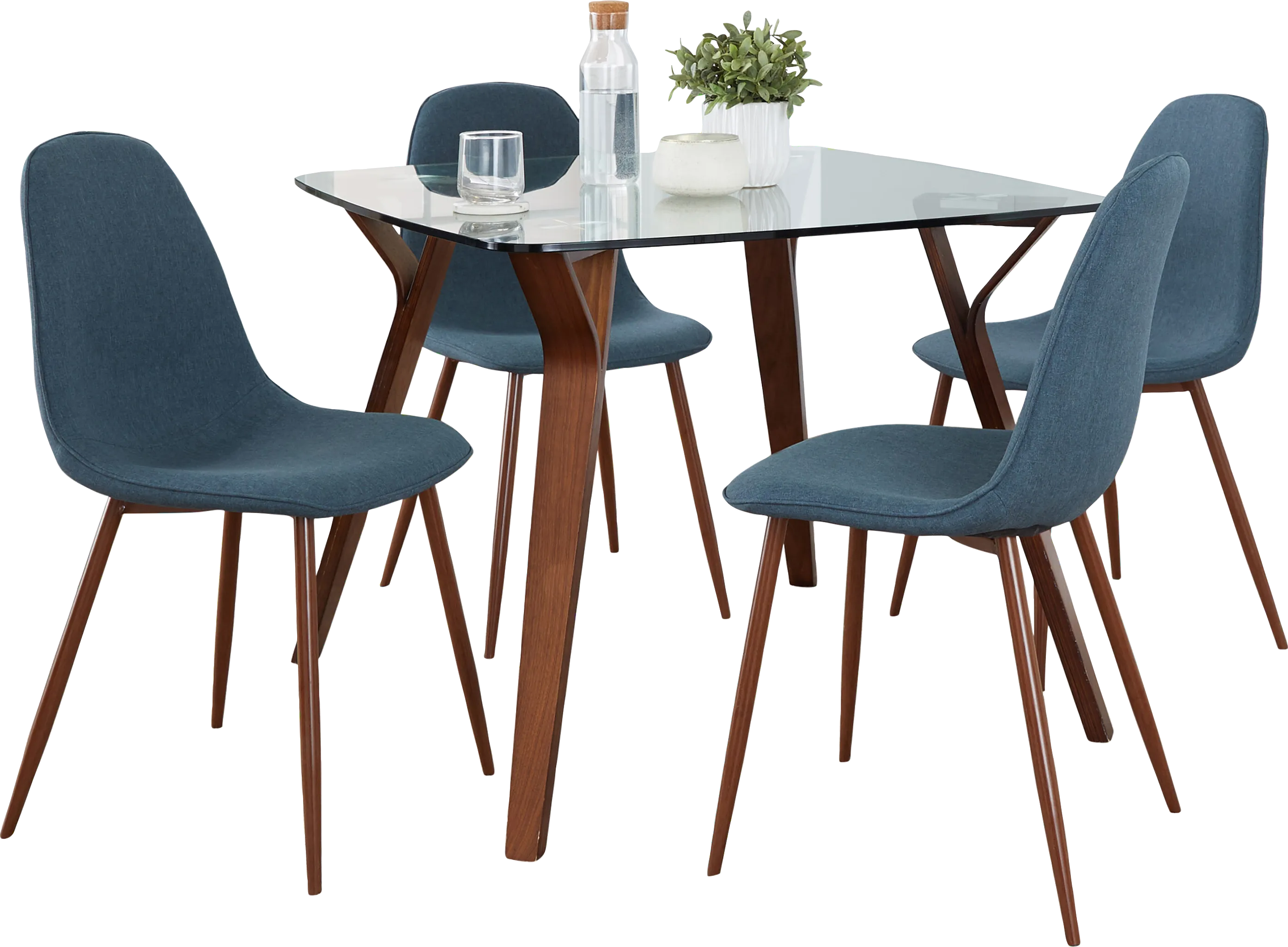 Wrenfrew II Dark Blue 5 Pc Dining Set