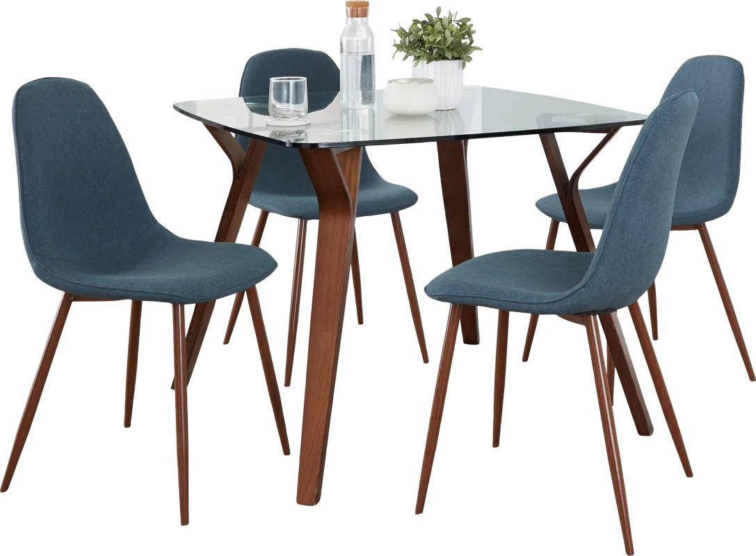 Wrenfrew II Dark Blue 5 Pc Dining Set