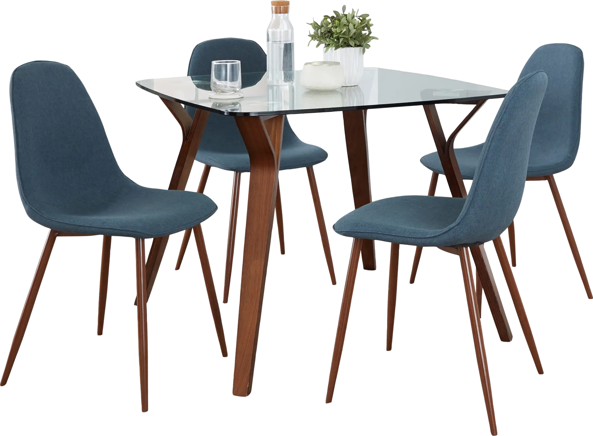 Wrenfrew II Dark Blue 5 Pc Dining Set