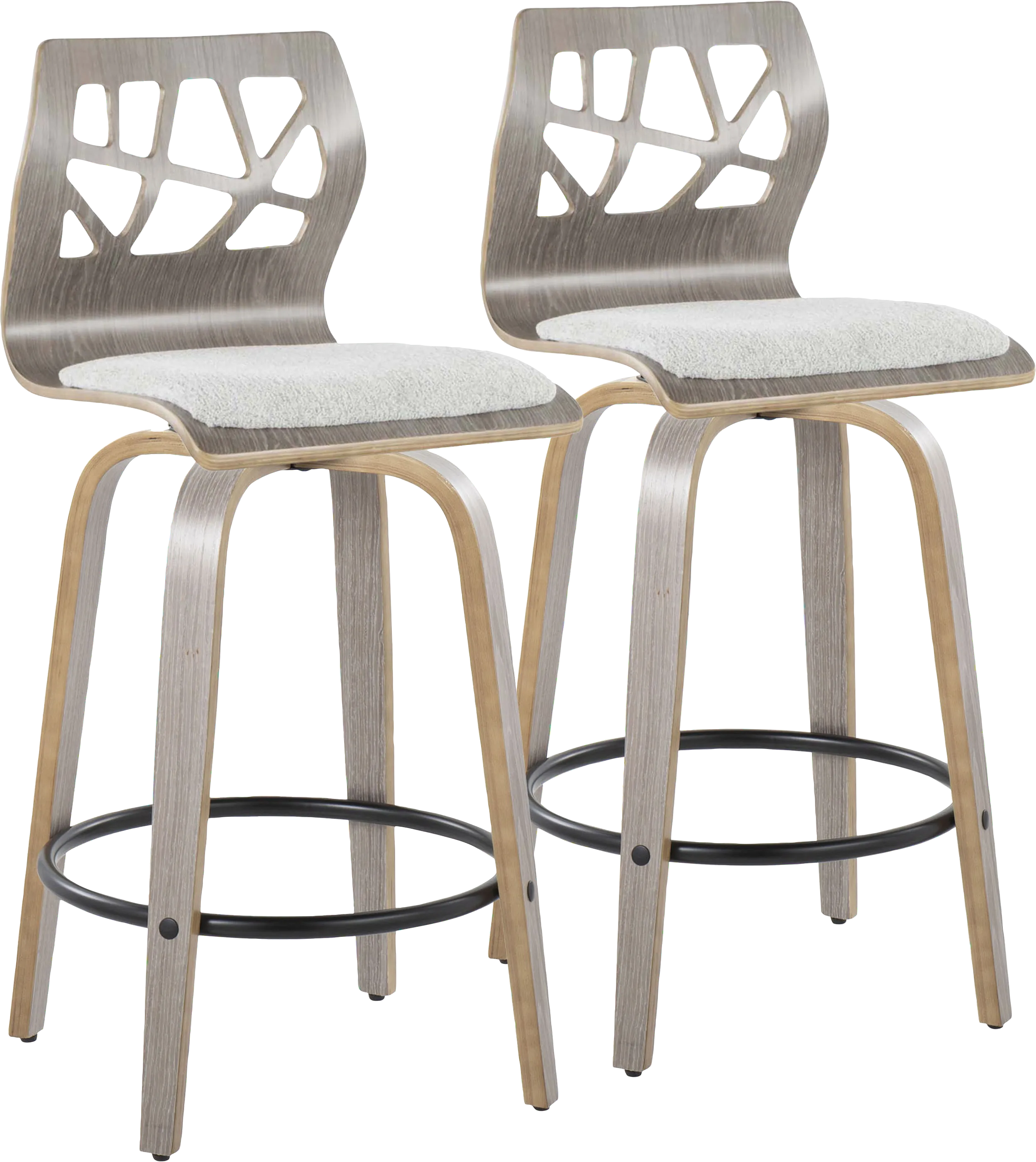 Watsonia III Light Gray Swivel Counter Height Stool, Set of 2 - Thumbnail - Image 1