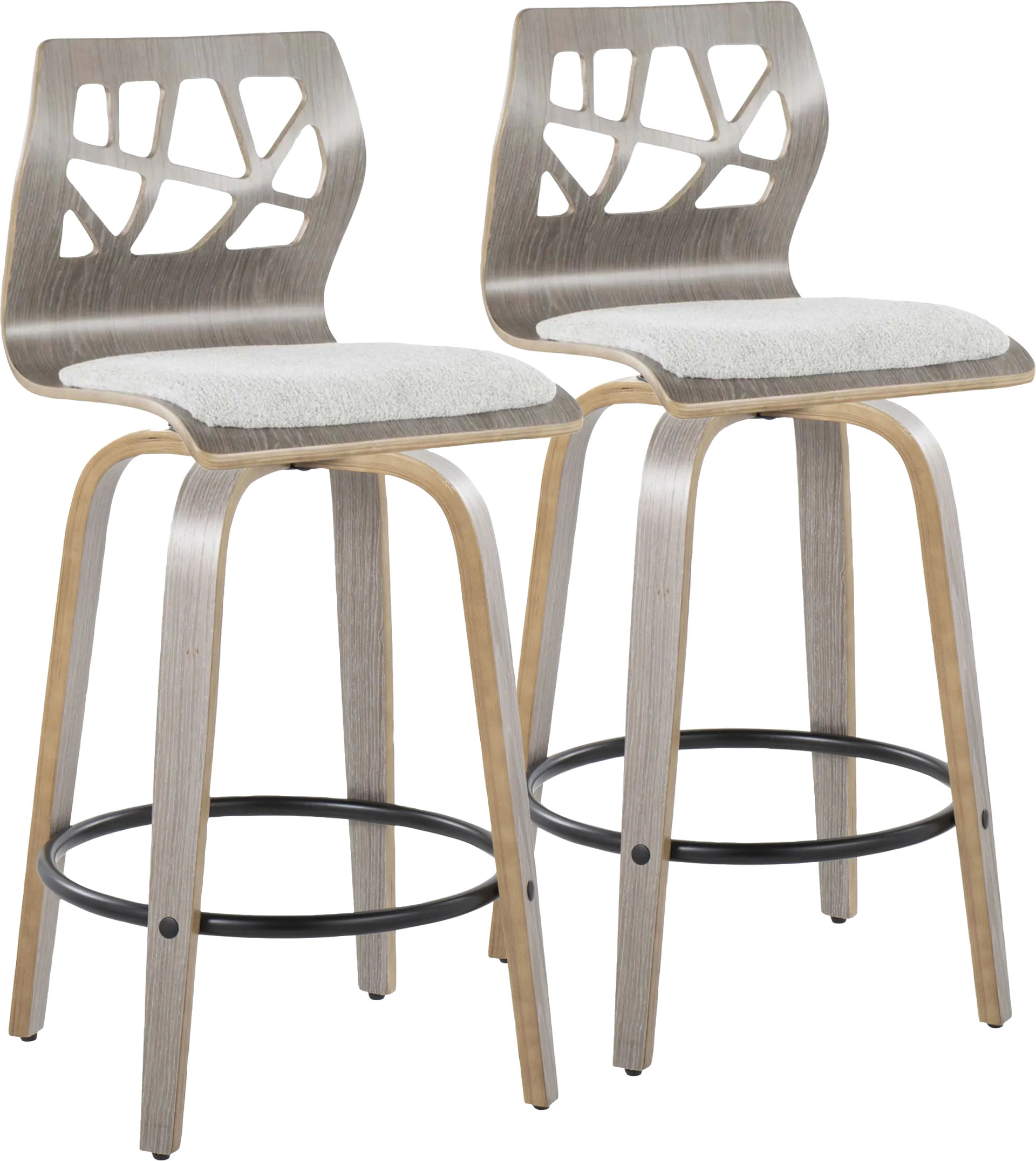 Watsonia III Light Gray Swivel Counter Height Stool, Set of 2 - Image 1