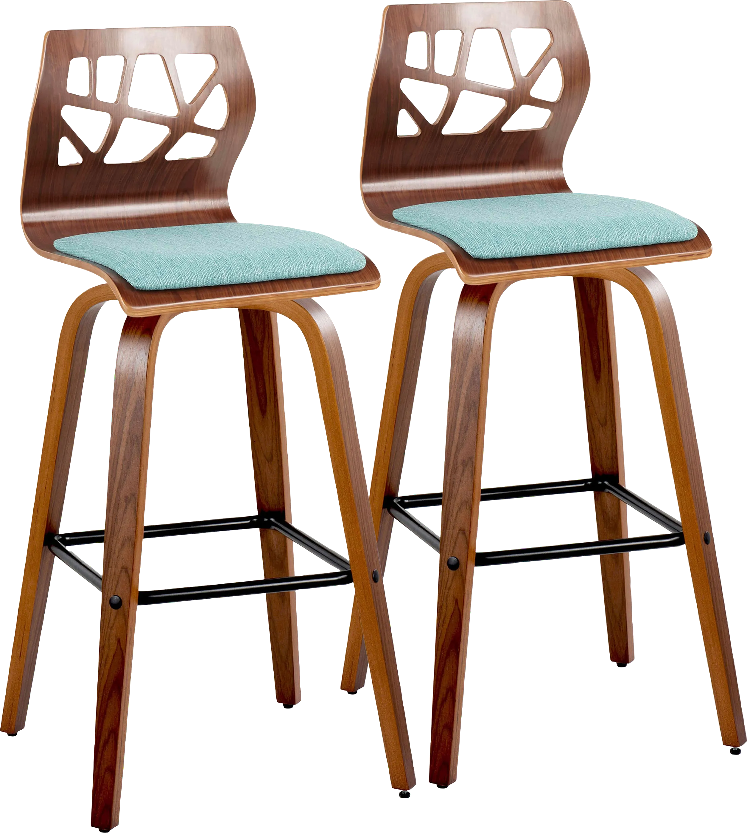 Watsonia II Teal Swivel Barstool, Set of 2 - Thumbnail - Image 1