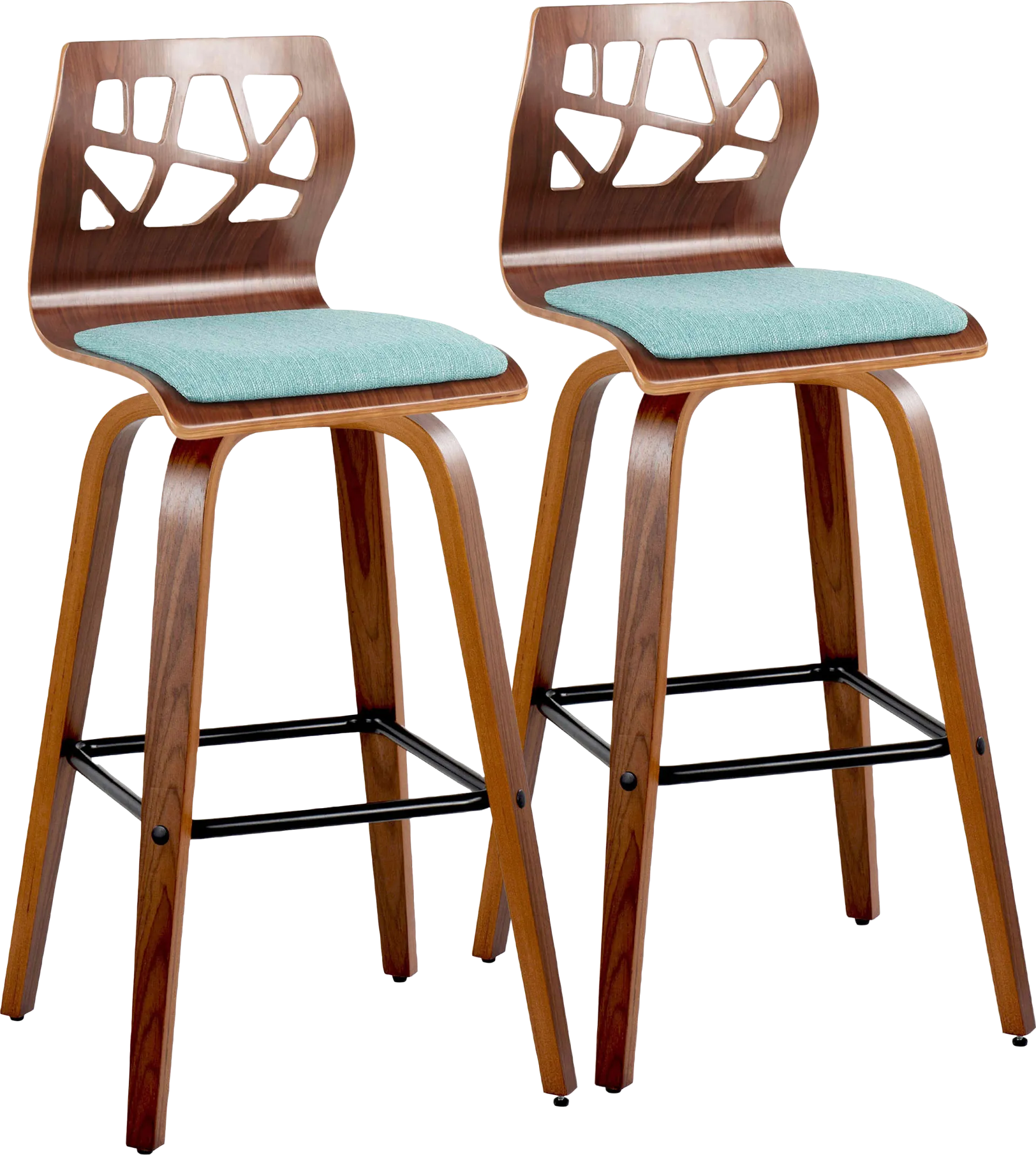 Watsonia II Teal Swivel Barstool, Set of 2 - Image 1