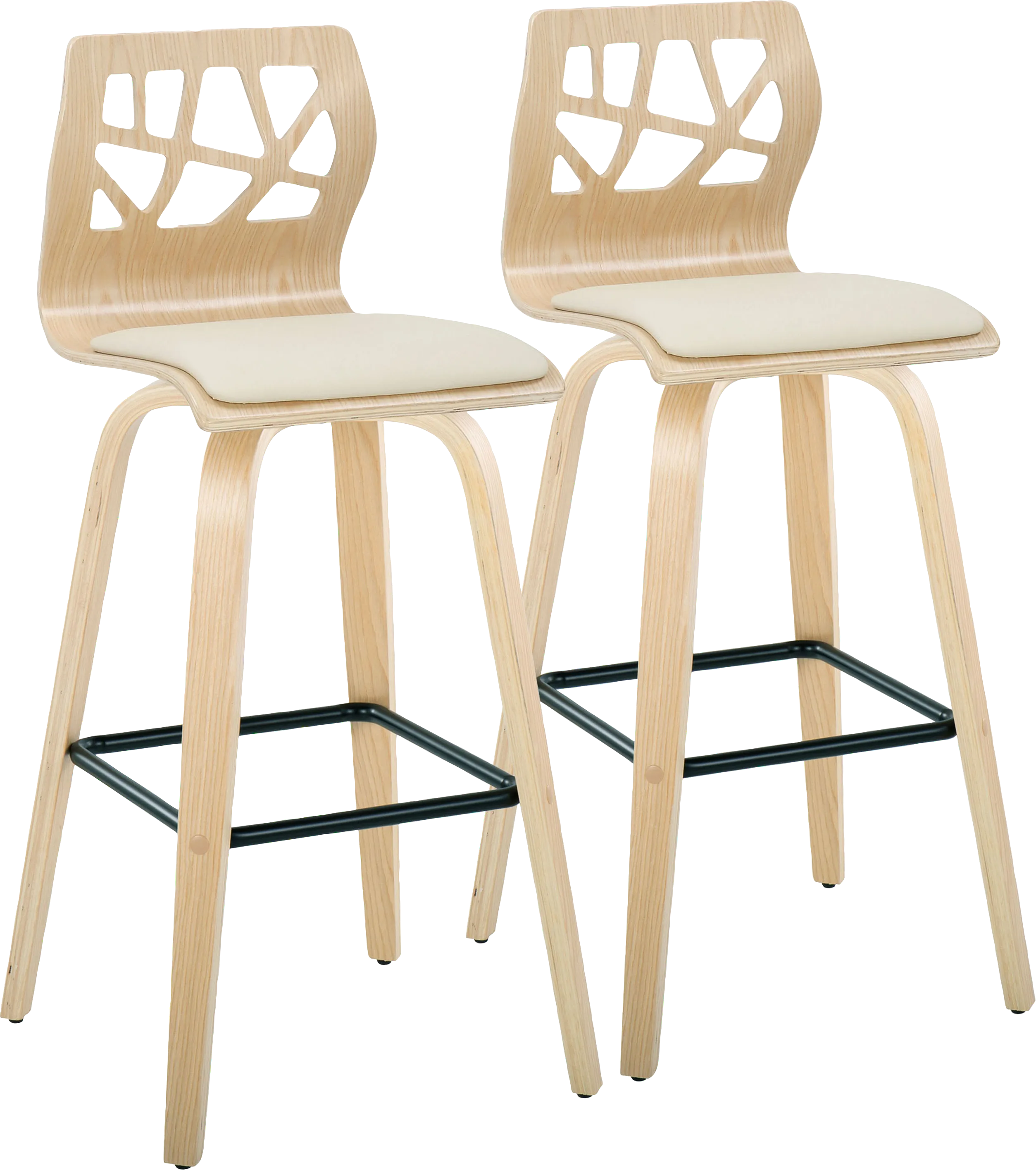 Watsonia III Natural Swivel Barstool, Set of 2 - Thumbnail - Image 1