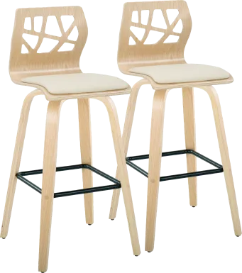 Watsonia III Natural Swivel Barstool, Set of 2