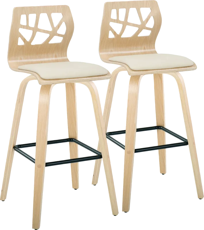 Watsonia III Natural Swivel Barstool, Set of 2
