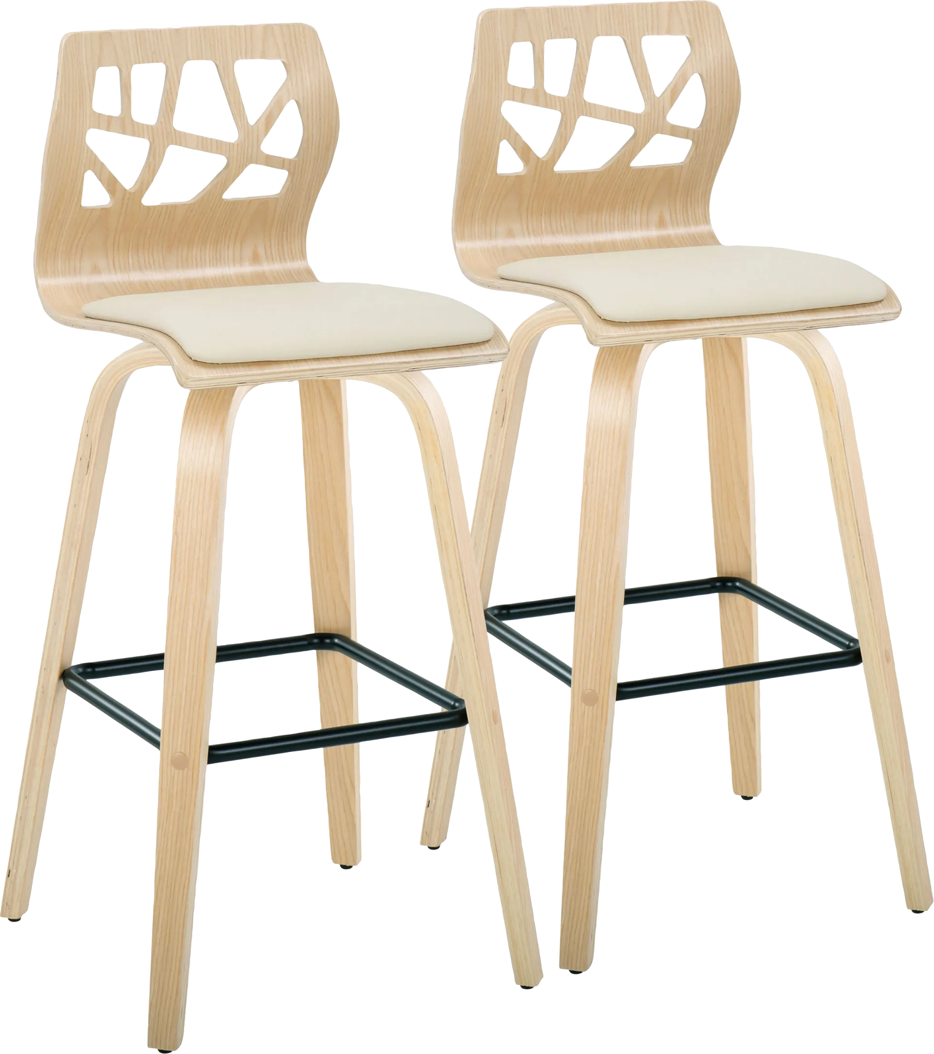 Watsonia III Natural Swivel Barstool, Set of 2 - Image 1