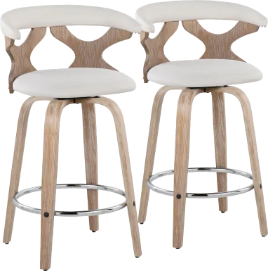 Wyndmoor II Cream Swivel Counter Height Stool, Set of 2