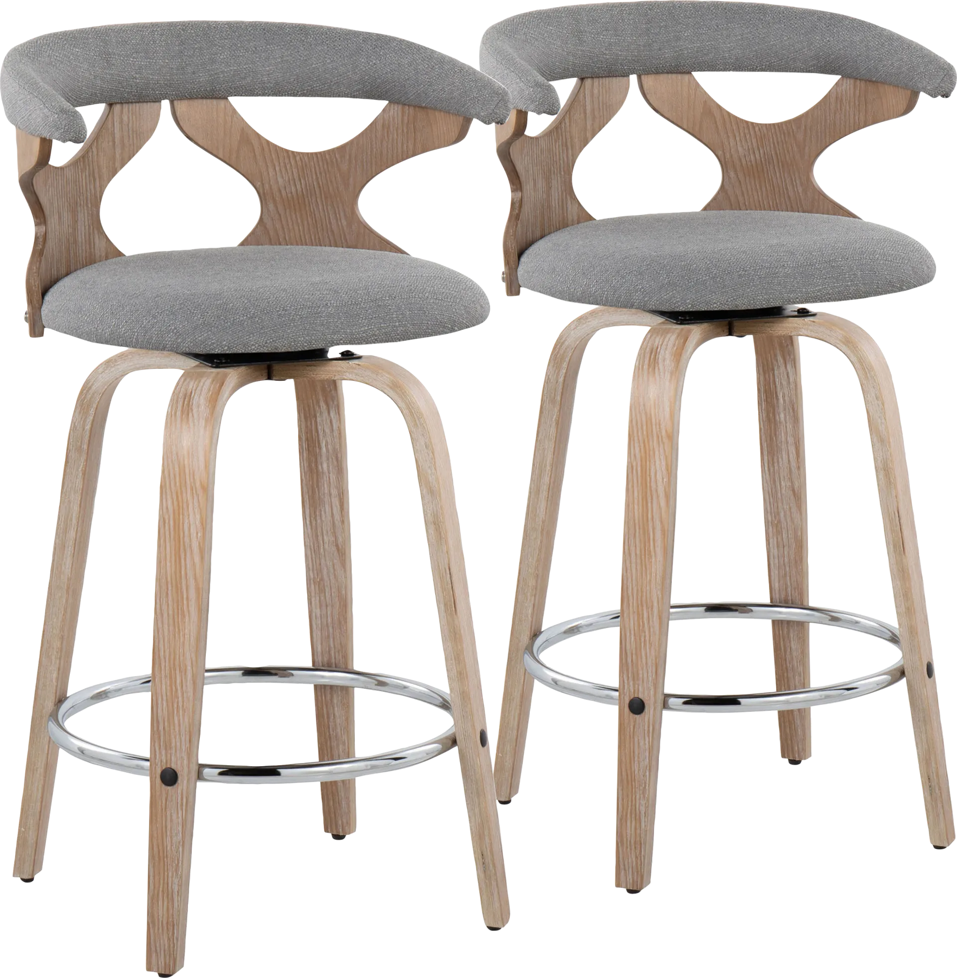 Wyndmoor II Gray Swivel Counter Height Stool, Set of 2 - Image 1