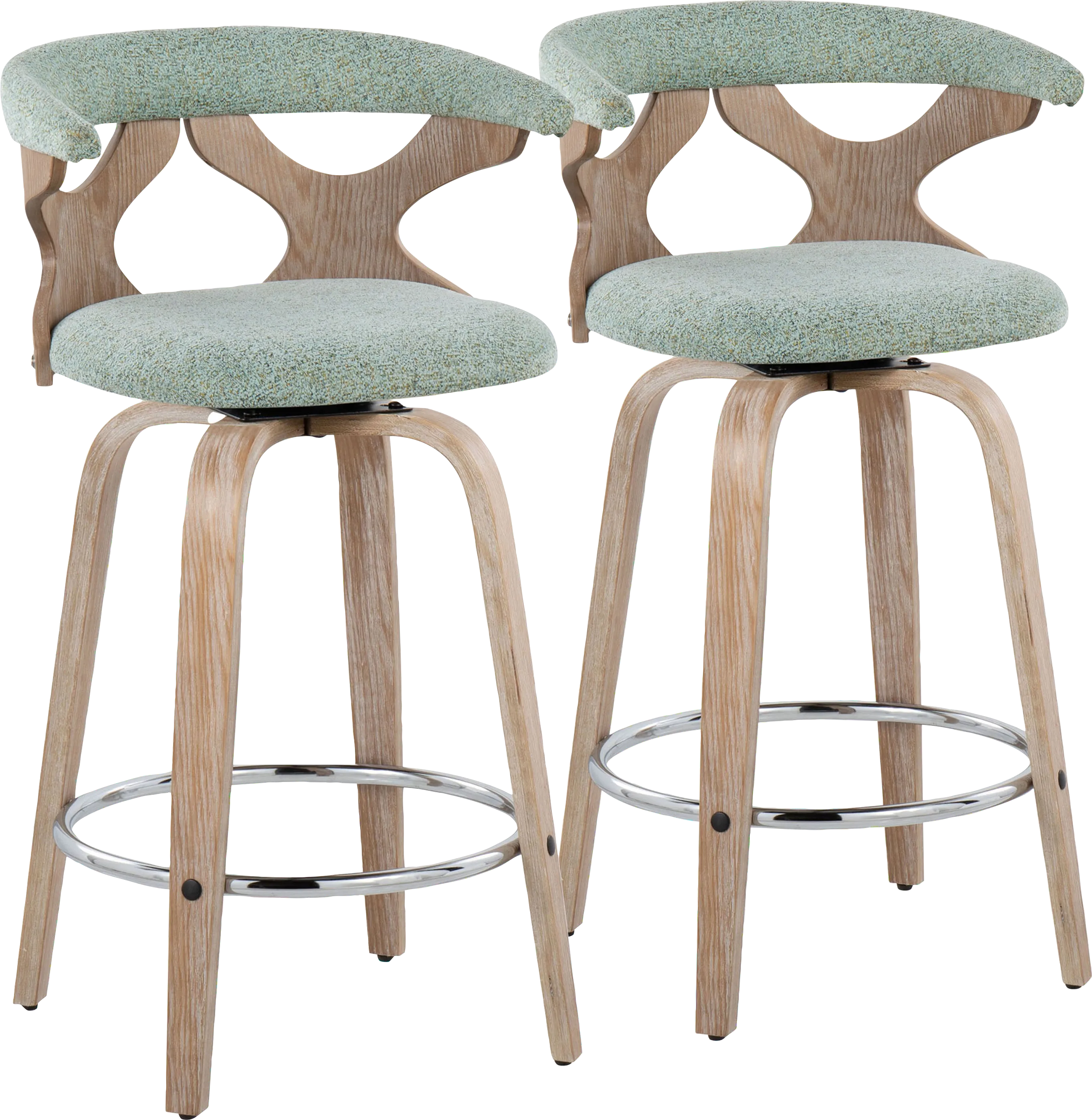 Wyndmoor II Seafoam Swivel Counter Height Stool, Set of 2 - Thumbnail - Image 1