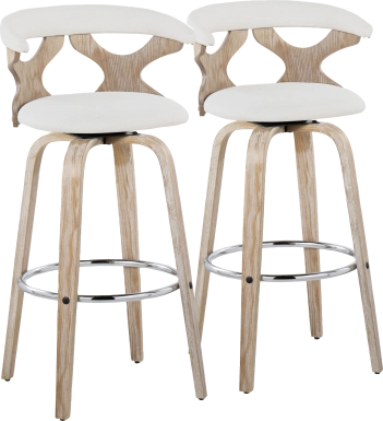 Wyndmoor II Cream Swivel Barstool, Set of 2