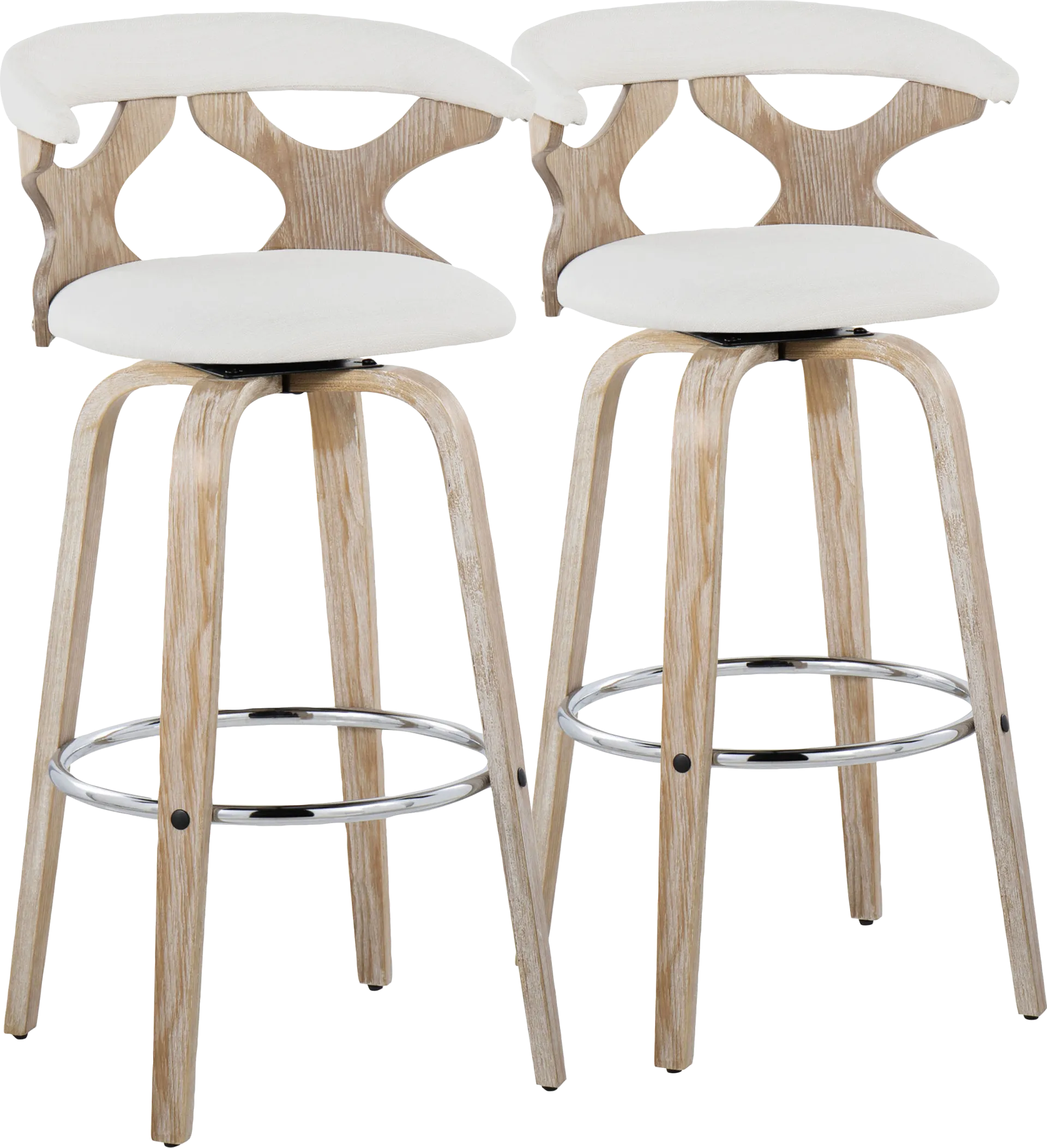 Wyndmoor II Cream Swivel Barstool, Set of 2 - Image 1