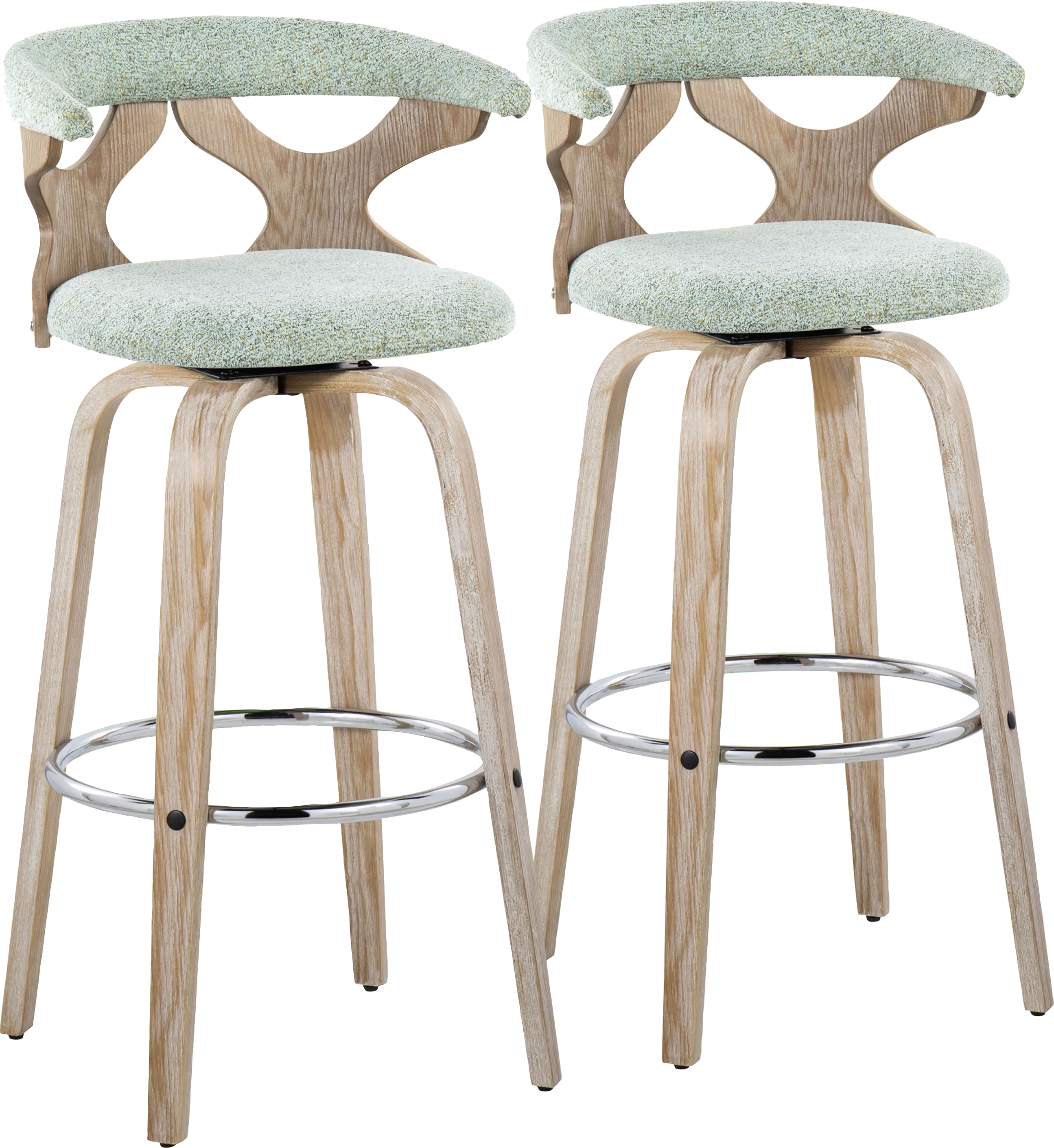 Wyndmoor II Seafoam Swivel Barstool, Set of 2 - Thumbnail - Image 1