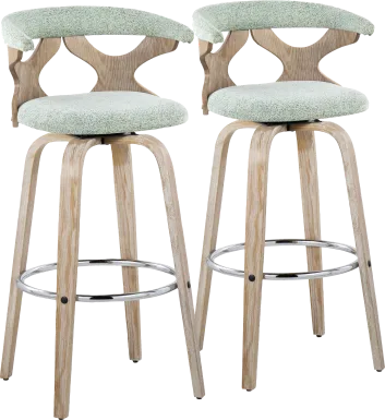 Wyndmoor II Seafoam Swivel Barstool, Set of 2