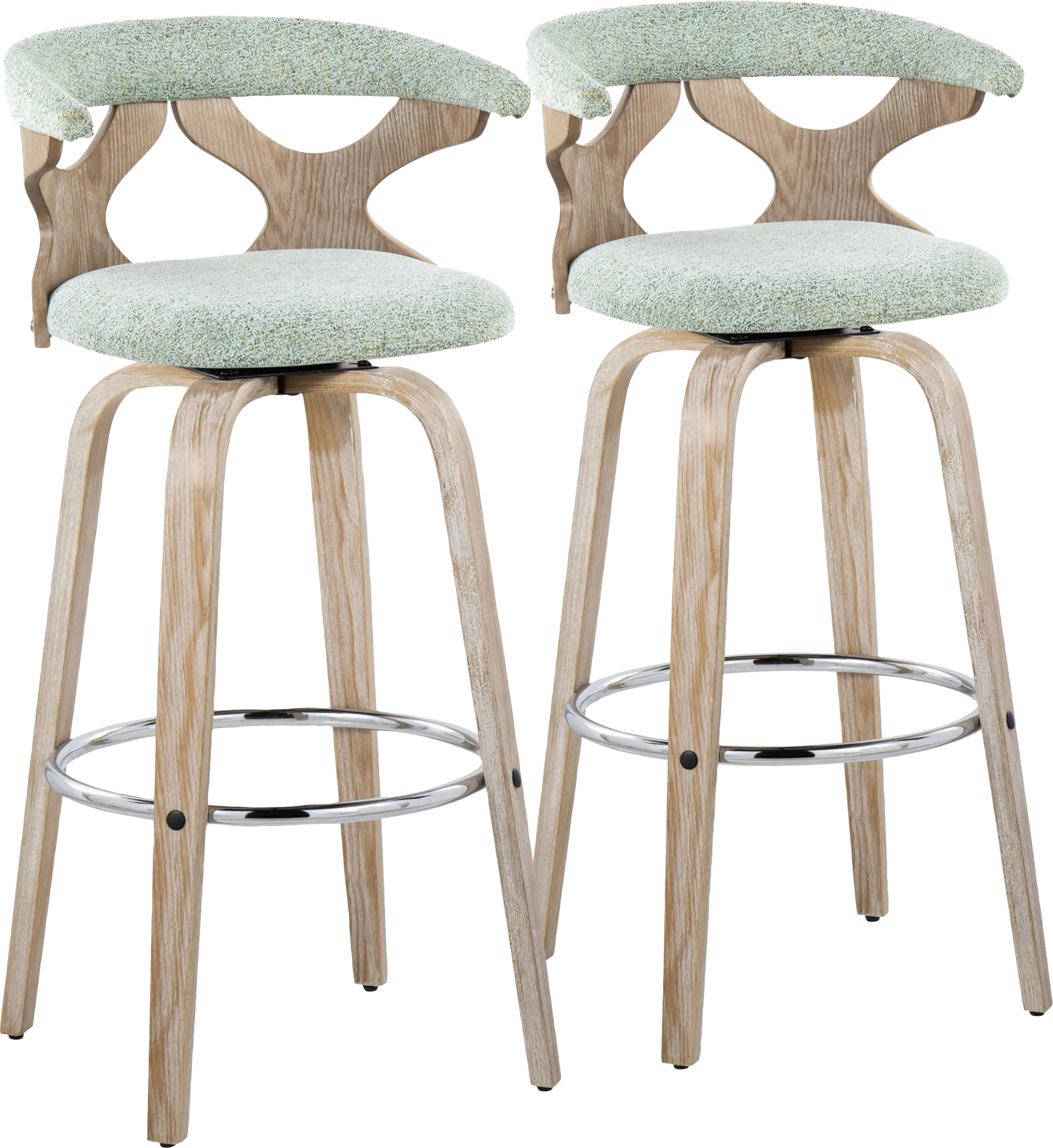 Wyndmoor II Seafoam Swivel Barstool, Set of 2 - Image 1