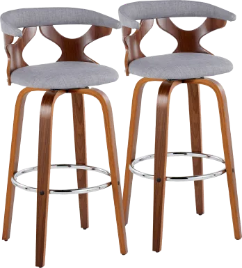 Wyndmoor III Light Gray Swivel Barstool, Set of 2