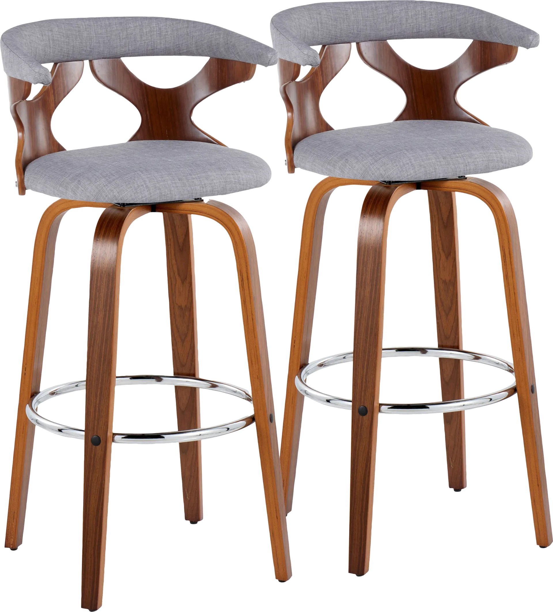 Wyndmoor III Light Gray Swivel Barstool, Set of 2 - Image 1