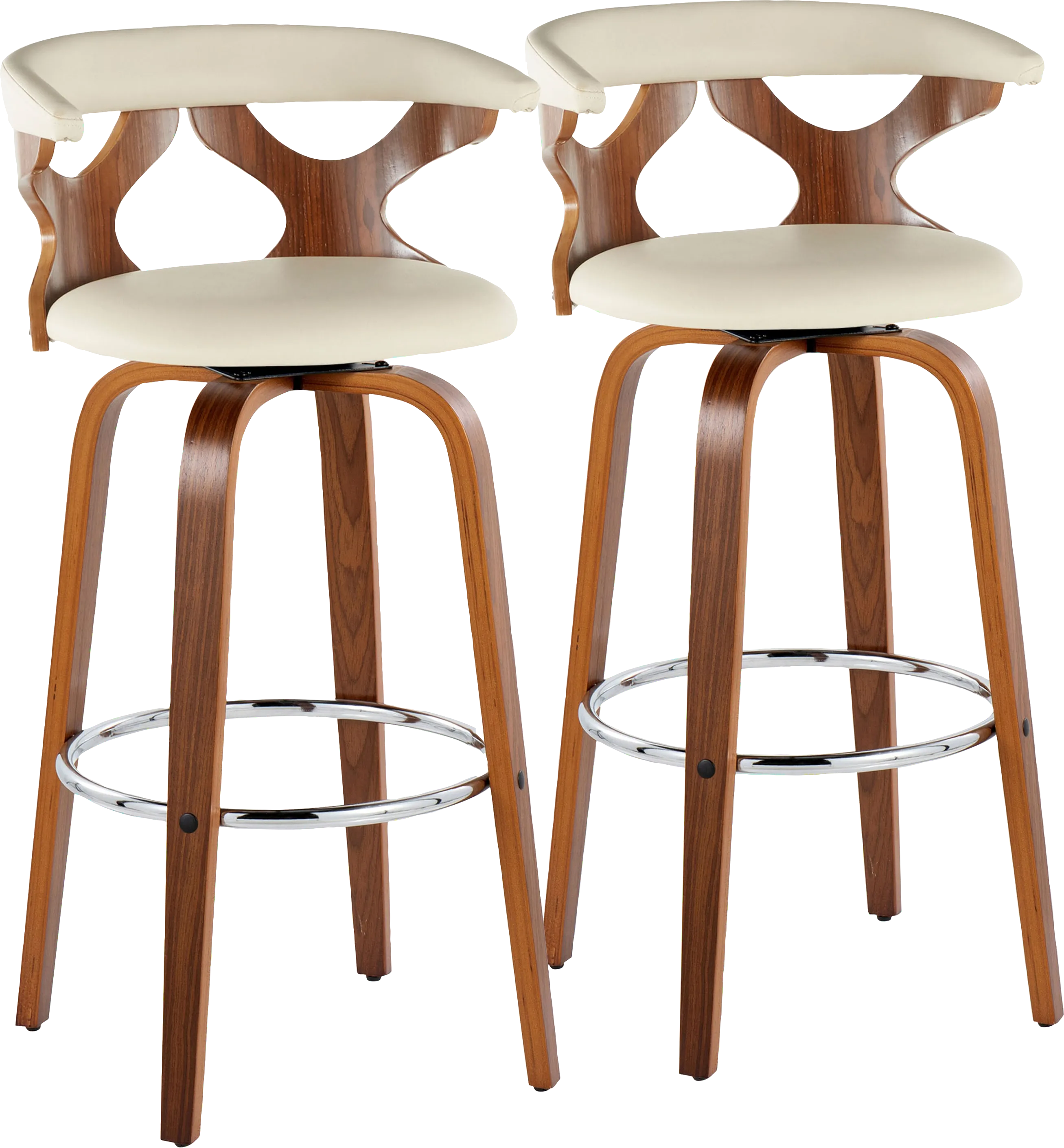 Wyndmoor III Cream Swivel Barstool, Set of 2 - Thumbnail - Image 1
