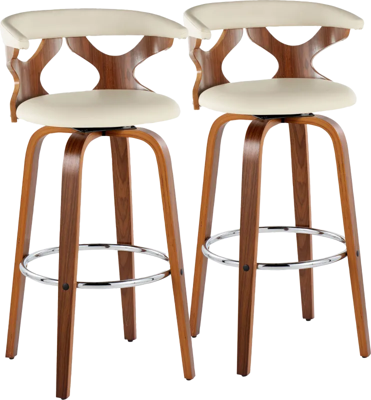 Wyndmoor III Cream Swivel Barstool, Set of 2