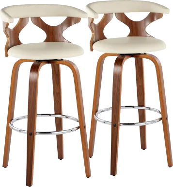 Wyndmoor III Cream Swivel Barstool, Set of 2