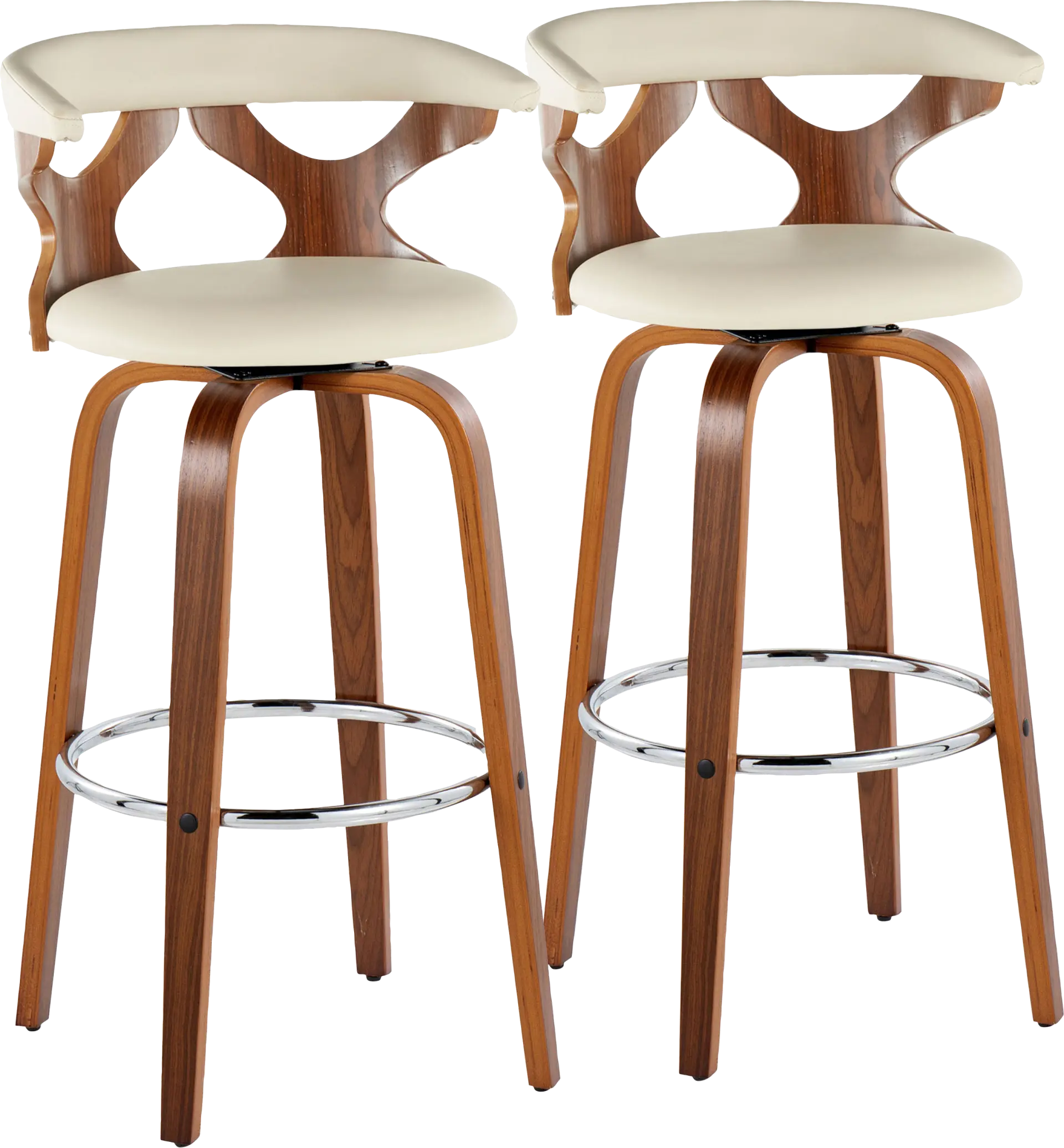 Wyndmoor III Cream Swivel Barstool, Set of 2
