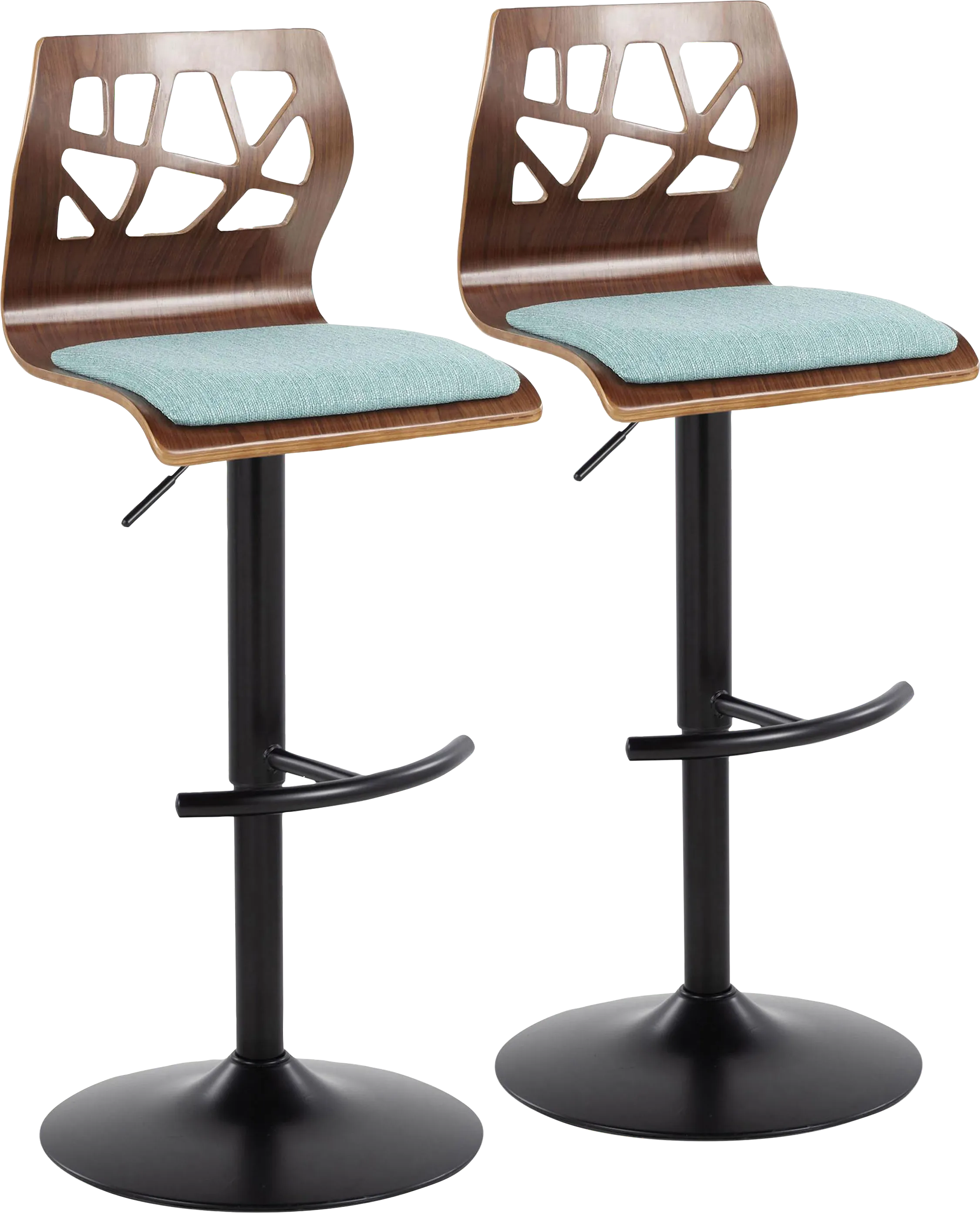 Watsonia IV Teal Adjustable Barstool, Set of 2 - Thumbnail - Image 1