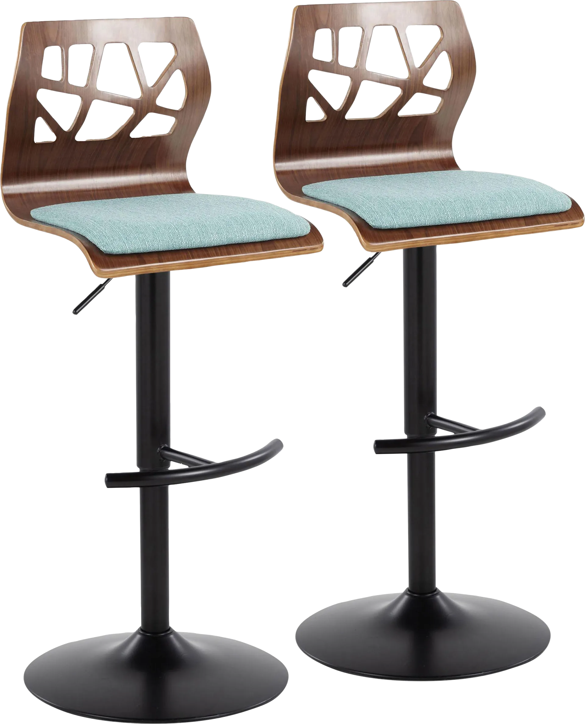Watsonia IV Teal Adjustable Barstool, Set of 2 - Image 1