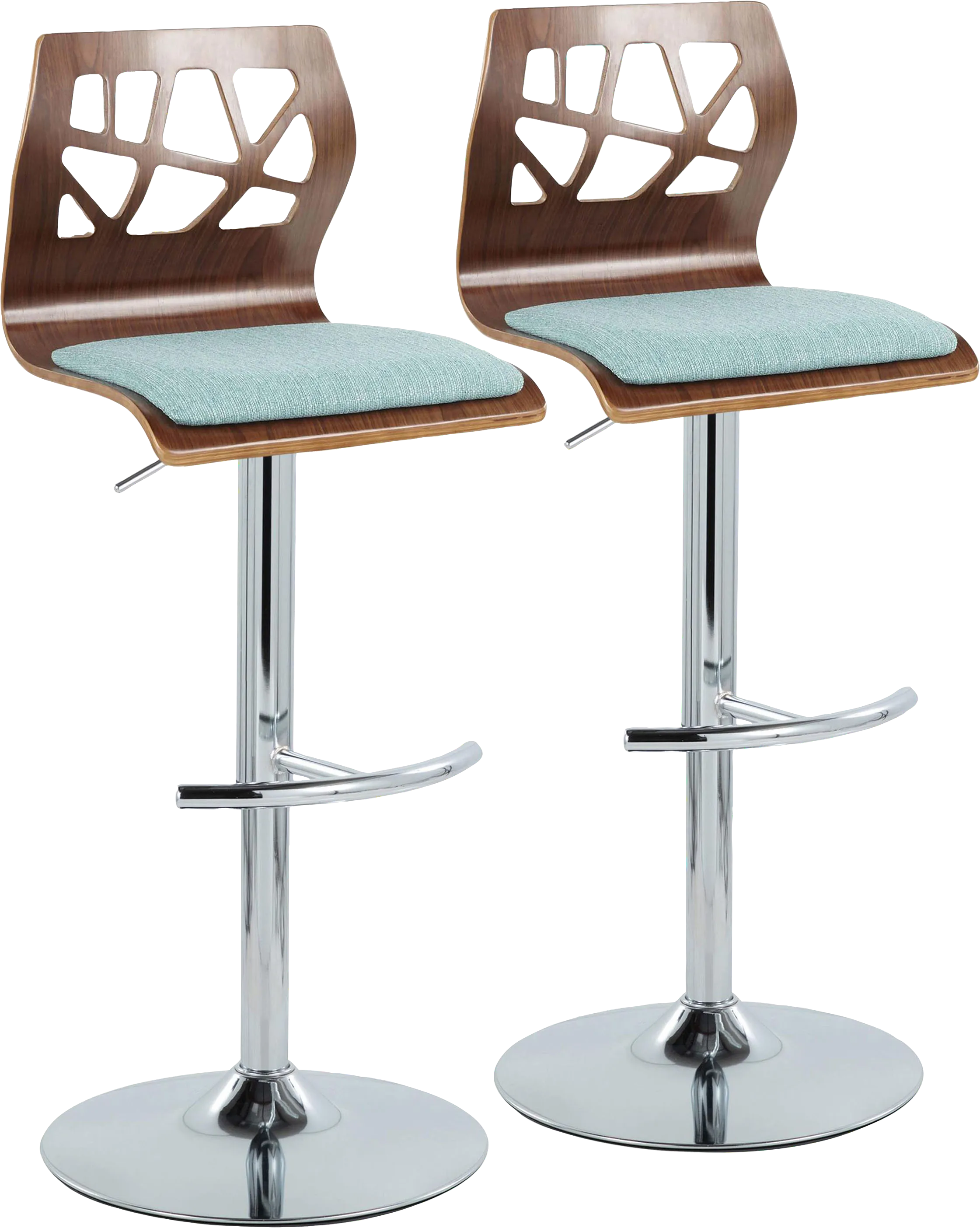 Watsonia VI Teal Adjustable Barstool, Set of 2 - Thumbnail - Image 1
