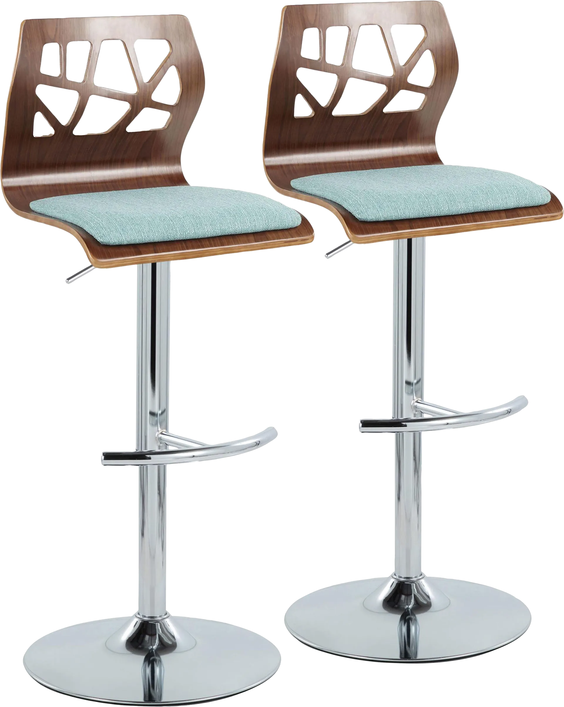 Watsonia VI Teal Adjustable Barstool, Set of 2 - Image 1