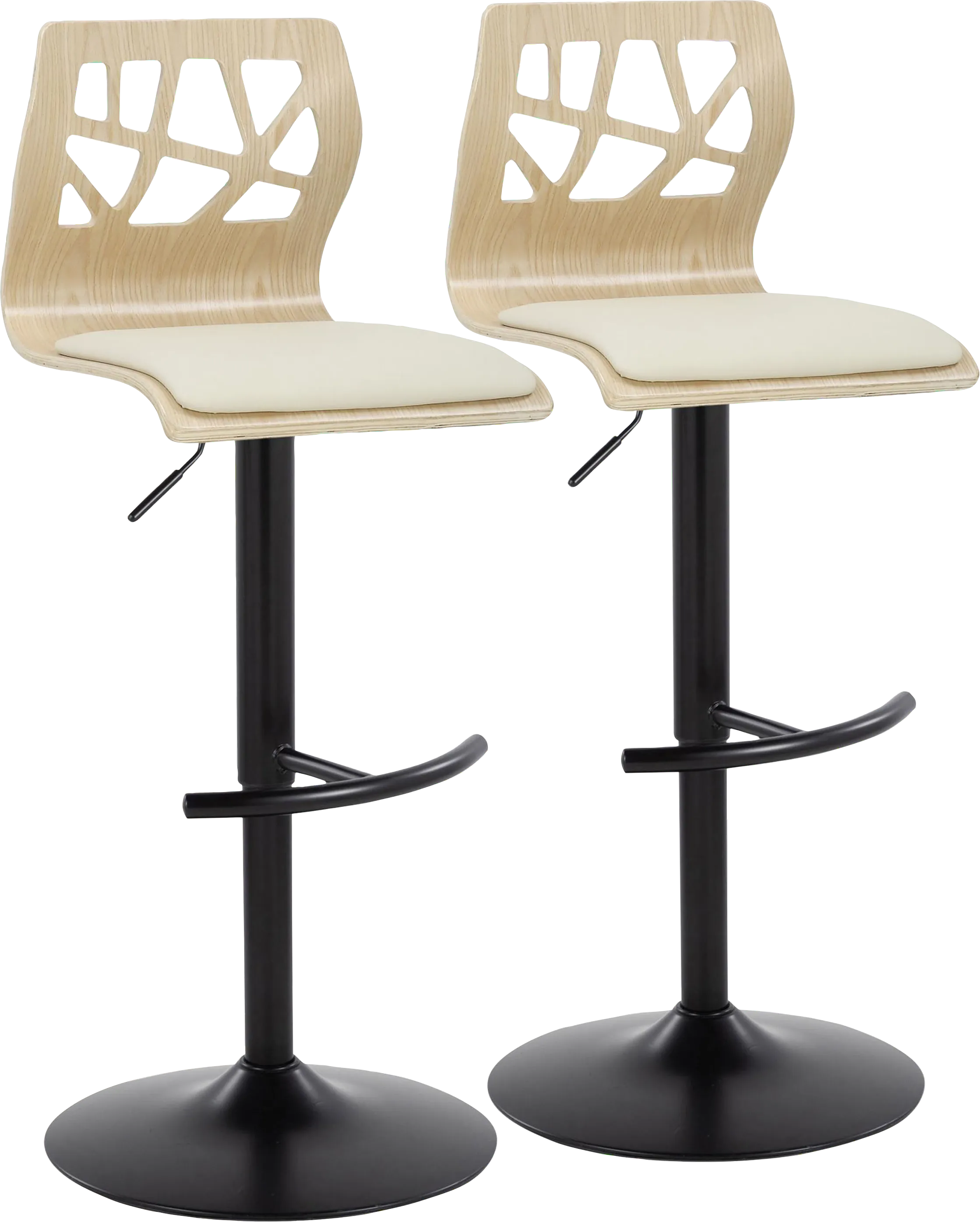 Watsonia VII Cream Adjustable Barstool, Set of 2 - Thumbnail - Image 1