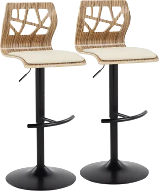Watsonia IX Cream Adjustable Barstool, Set of 2