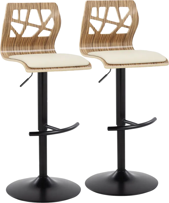 Watsonia IX Cream Adjustable Barstool, Set of 2
