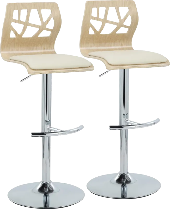 Watsonia X Cream Adjustable Barstool, Set of 2