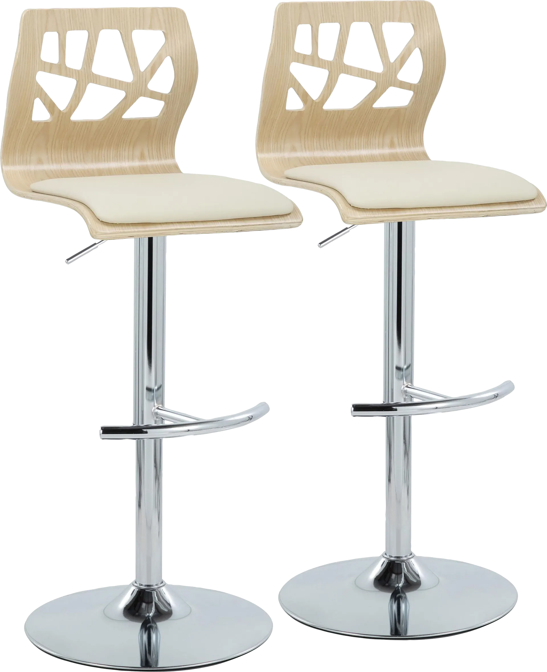 Watsonia X Cream Adjustable Barstool, Set of 2 - Image 1