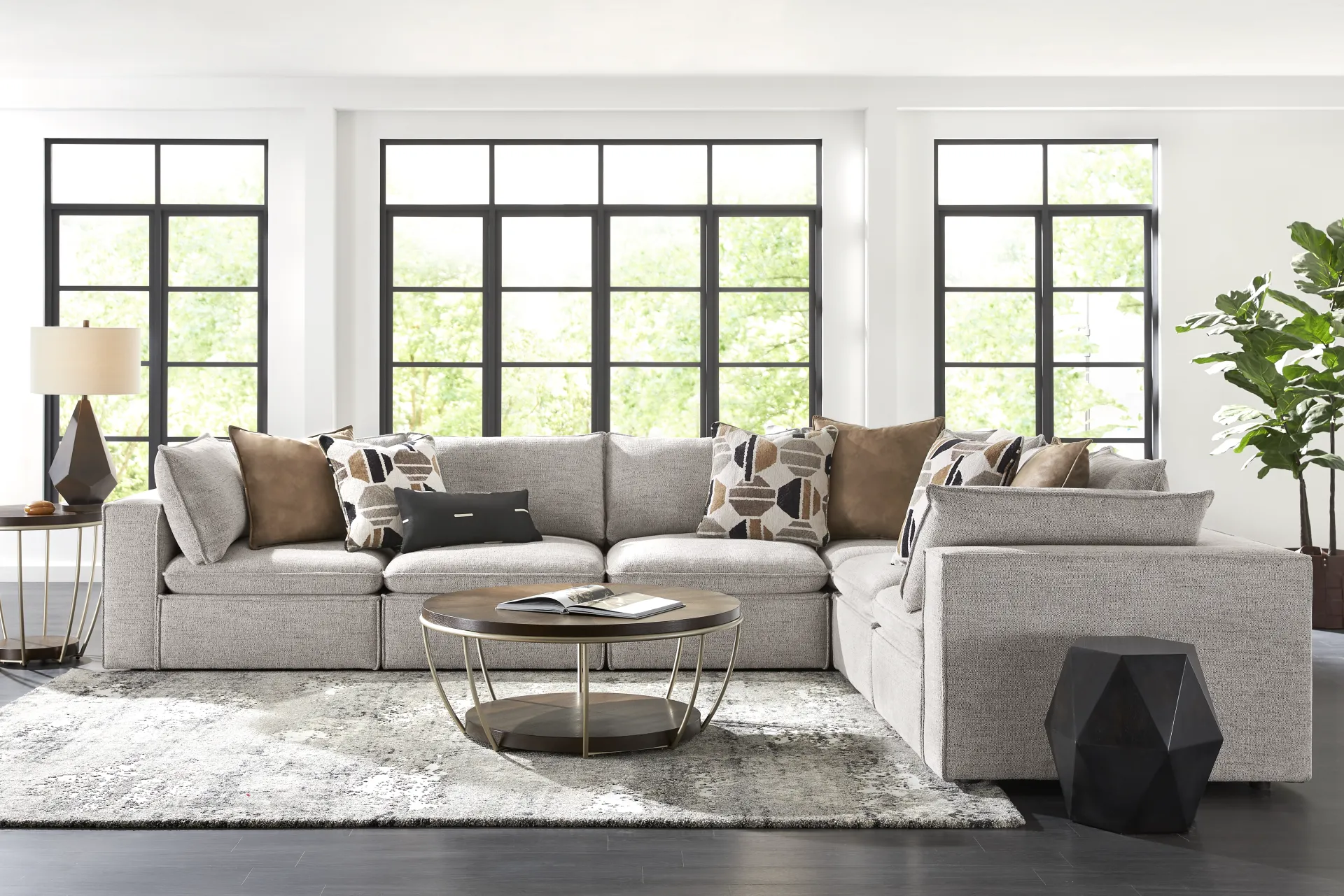 Langford Park Beige 6 Pc Sectional - Image 1