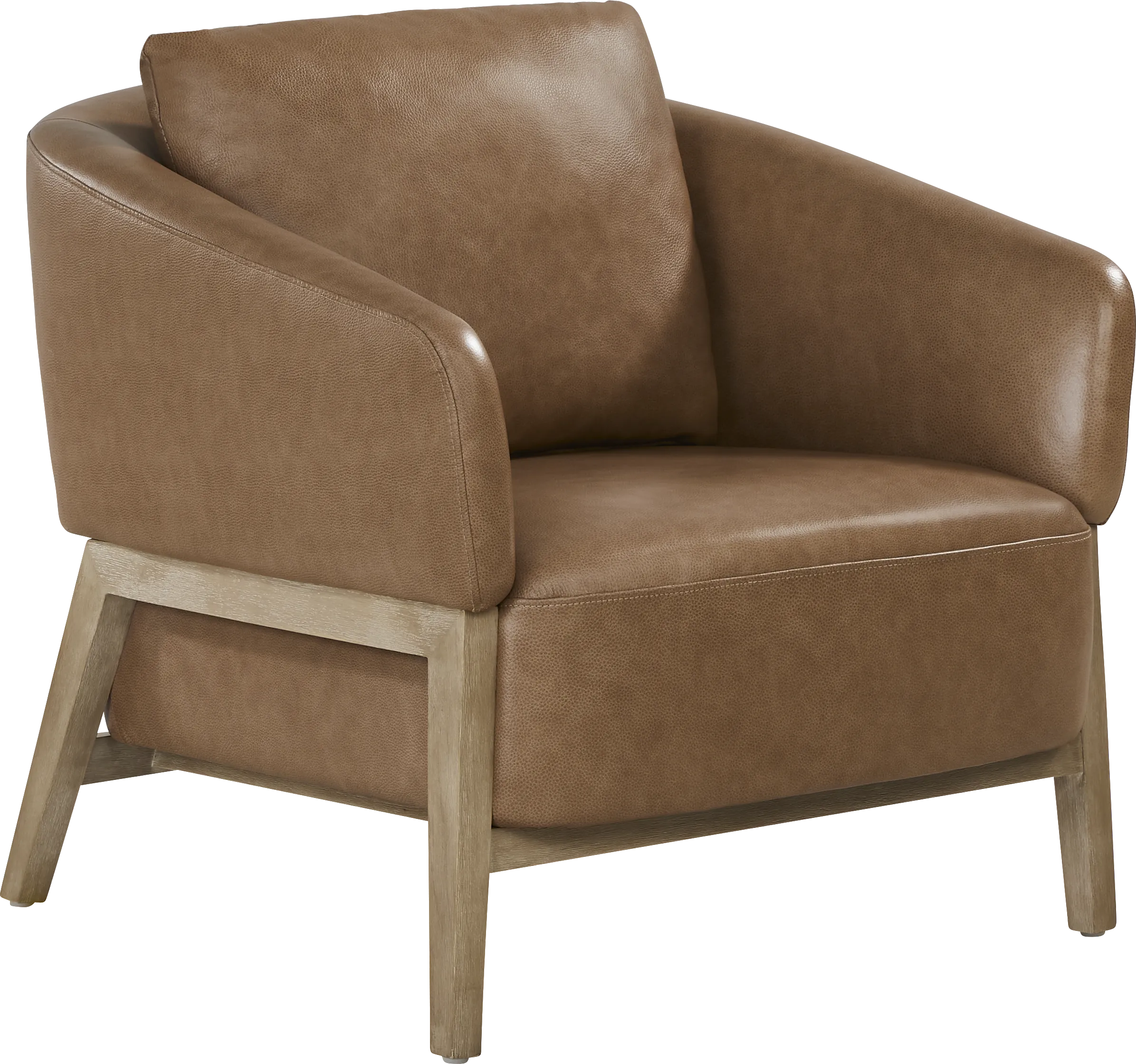 Montecito Brown Leather Accent Chair - Thumbnail - Image 1