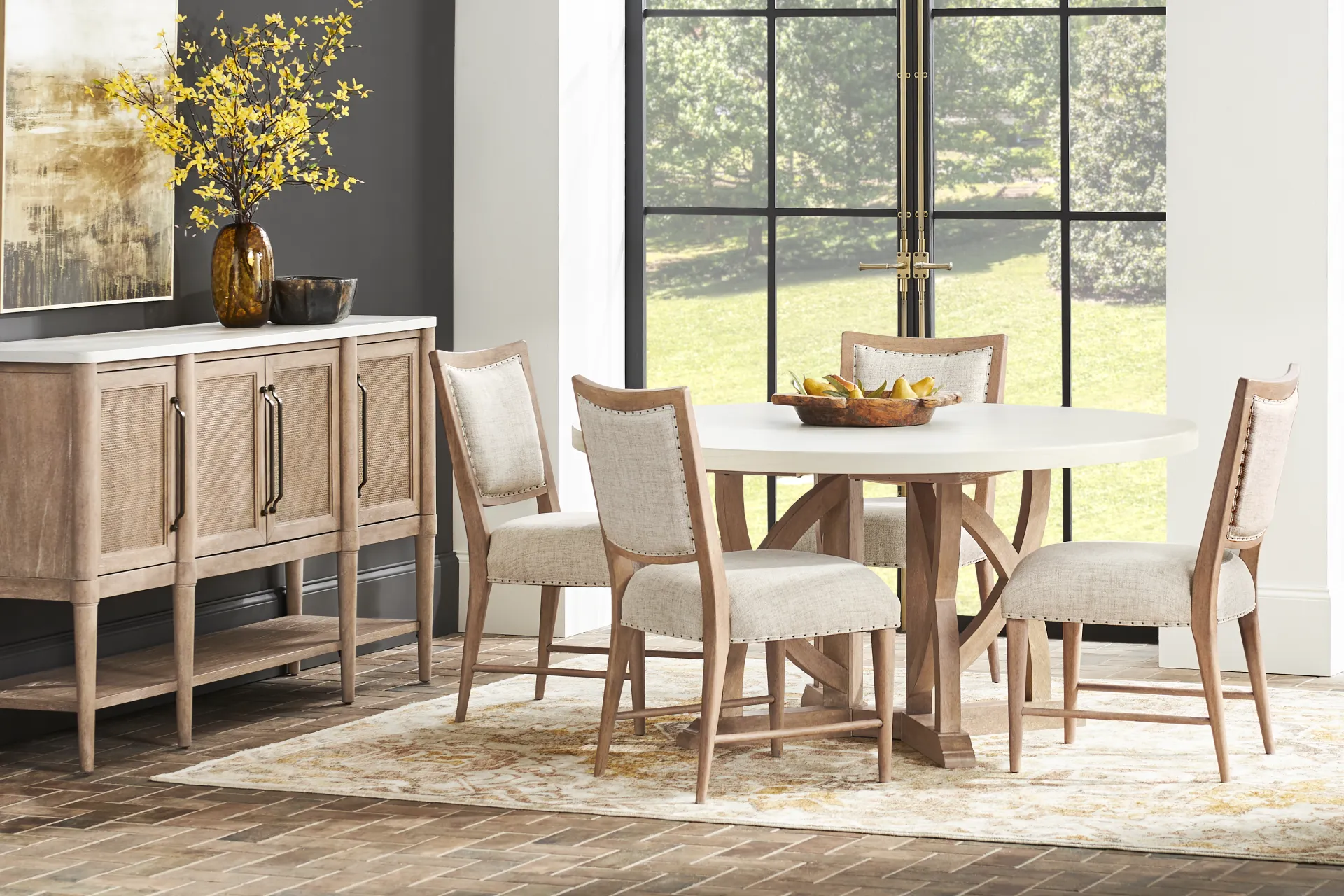 Oakwood Terrace Sand Round Dining Table - Image 1