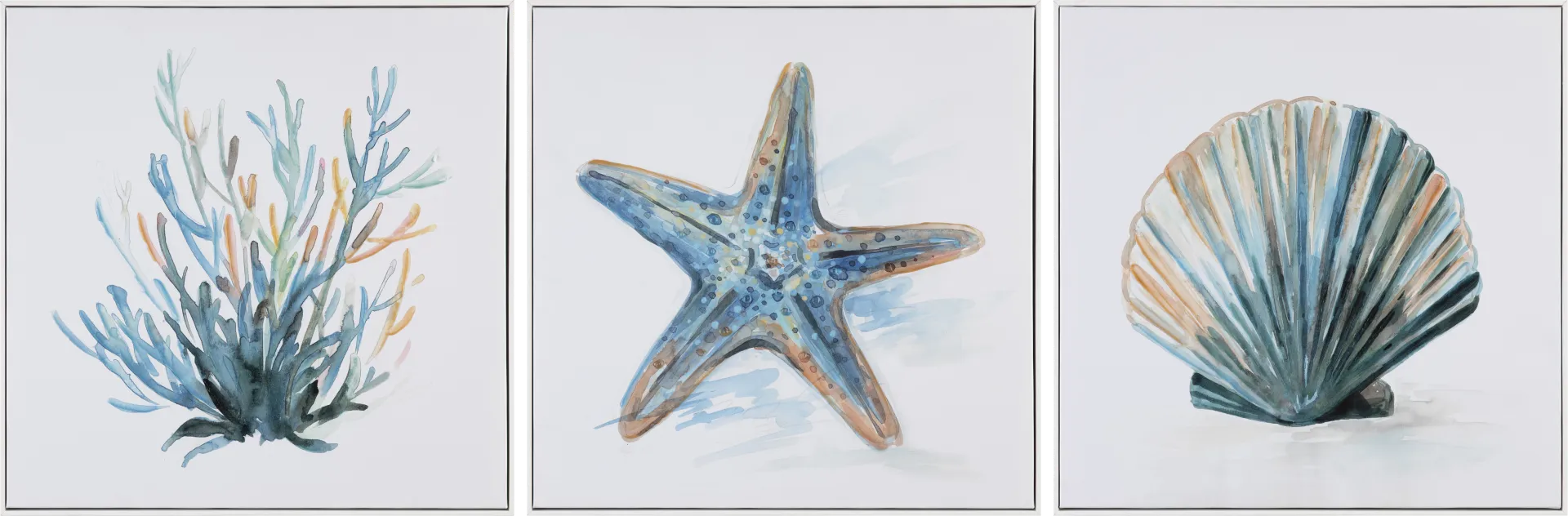 Delamaine Blue Artwork, Set of 3 - Image 1