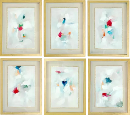 Borah Blue Artwork, Set of 6