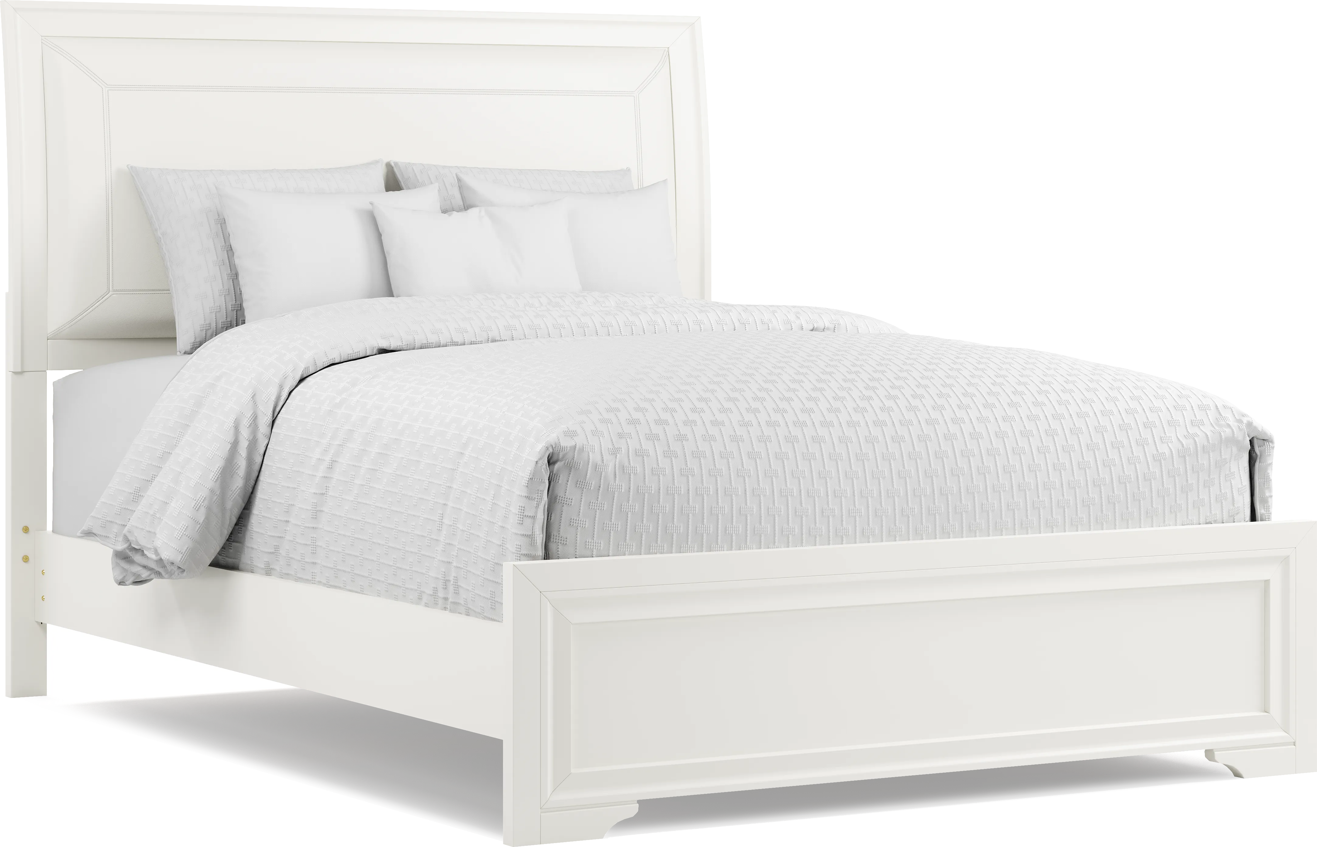 Belcourt White 5 Pc Queen Upholstered Sleigh Bedroom - Thumbnail - Image 2