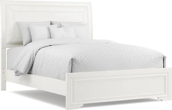 Belcourt White 3 Pc Queen Upholstered Sleigh Bed