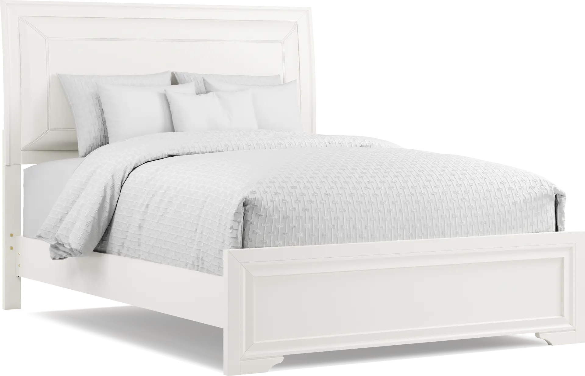 Belcourt White 3 Pc Queen Upholstered Sleigh Bed