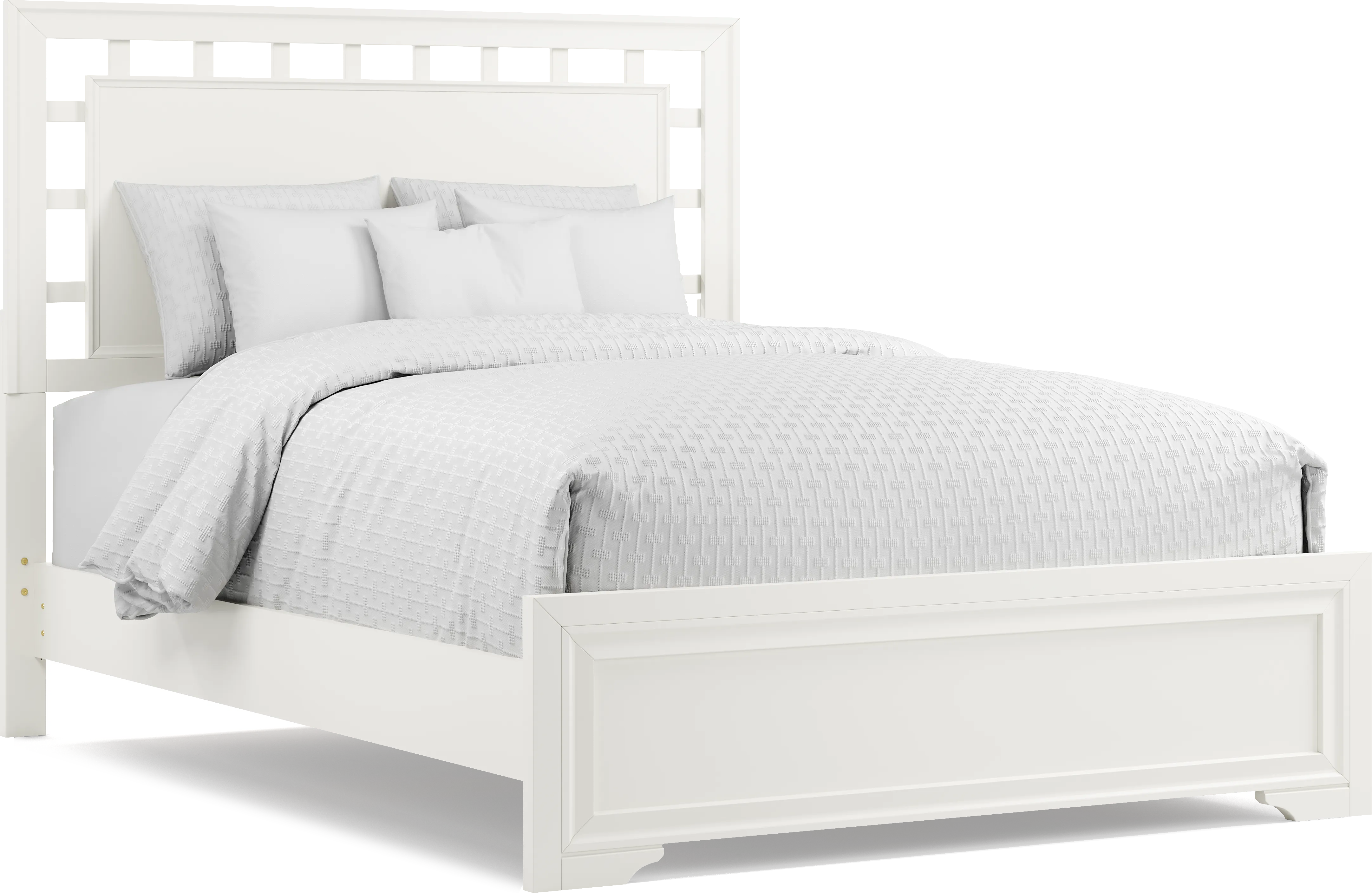Belcourt White 7 Pc Queen Lattice Bedroom - Thumbnail - Image 3