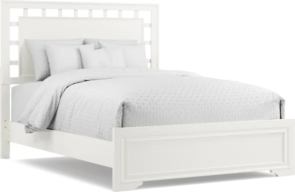 Belcourt White 3 Pc Queen Lattice Bed